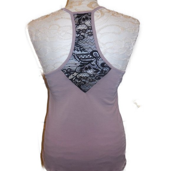 Camisole top raceback NEW spaghetti straps stretchy mauve color cami - Picture 3 of 8
